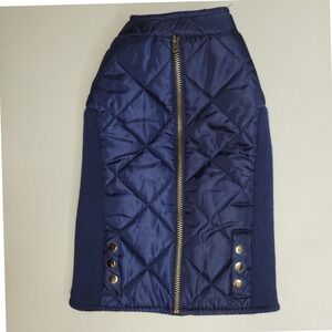 Top Paw Navy Blue Quilted Zipper Dog Vest